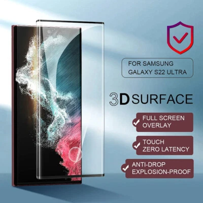 Tempered Glass Film Curved 3D Screen Protector For Samsung S24 S23 Ultra S22 S21 - Image 1 of 4