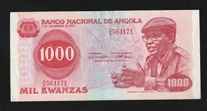 π¦π΄ Angola , 1000 KWANZAS 1979 P # 117 * CAMARADA Dr.AGOSTINHO NETO , AUNC Bank - Picture 1 of 2