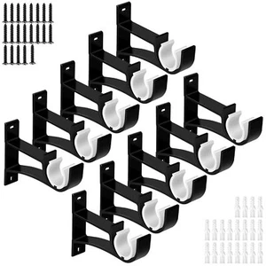 Curtain Rod Bracket, 10 Pack Heavy Duty Curtain Rod Holders, Black Single Cur... - Picture 1 of 7