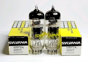 NOS/NIB Pair Sylvania 12BY7A Vacuum Tubes USA 1970s Tested - Picture 1 of 9