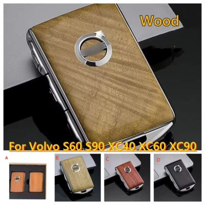 Wood Remote Control Case Fob Shell Cover For Volvo S60 S90 XC40 XC60 XC90 V60 - Image 1 of 4