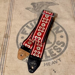 Correa de guitarra hippie Hootenanny tejida con logotipo de as original vintage de los años 60 - Imagen 1 de 6