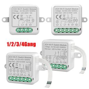 Tuya APP Wifi Smart Switch 1/2/3/4Gang Dimmbares Lichtsteuermodul für Alex - Picture 1 of 27