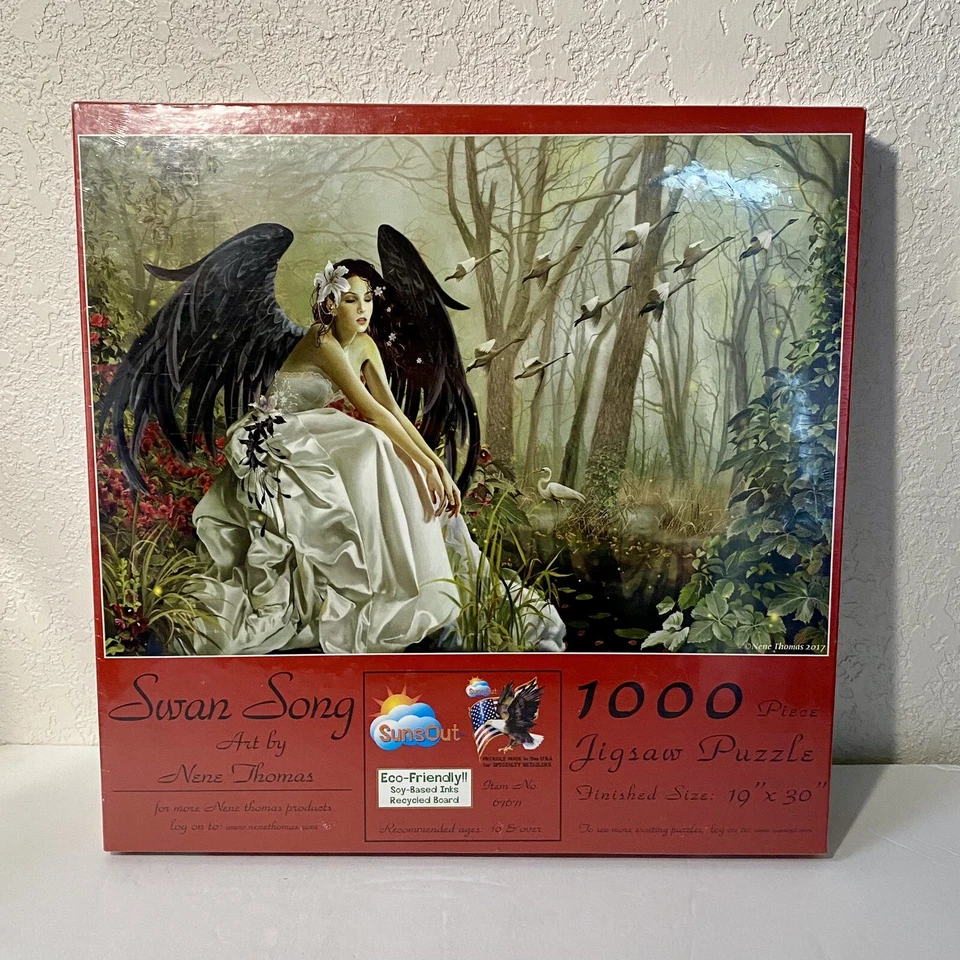 Swan Song Dark Angel Fantasy Forest SunsOut Jigsaw Puzzle 1000 PC 67671