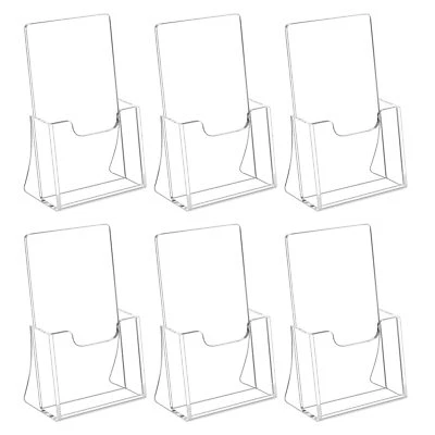 	Portafletos 4 x 6 pulgadas Acrílico Flyer Holder con Paquete de 6 Soportes de Plástico	 Foto 1 de 4