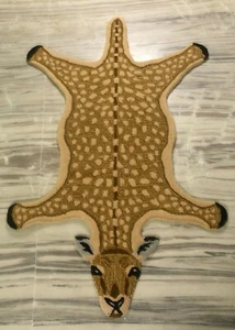 Wool Tufted Living Room Carpet Home Decor Deer Rug 3x5 Feet Kids Room Rug - Picture 1 of 7