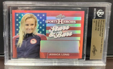 JESSICA LONG True 1/1 2017 Leaf Metal Sports Heroes Prismatic Red Slabbed