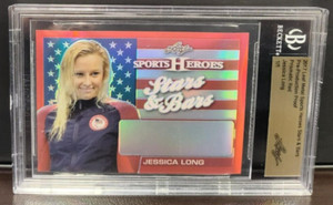 JESSICA LONG True 1/1 2017 Leaf Metal Sports Heroes Prismatic Red Slabbed