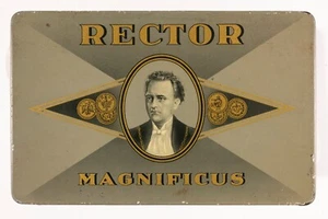 Rare 1930s Dutch Art Deco “Rector Senaat" hinged 10 cigar tin in very good cond - Picture 1 of 8