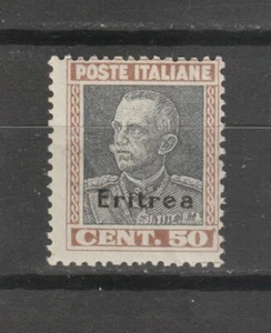 s38777 COLONIE ERITREA 1928 MXLH* 50c soprastampato 1v Sassone 128 - Afbeelding 1 van 2