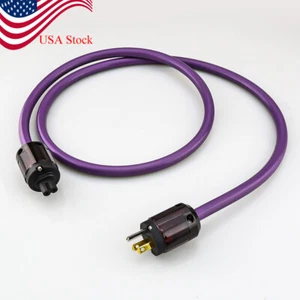Audiophile 12AWG 7N OCC 3-Prong US Plug Figure 8 Hi-Fi Mains Supply Power Cables - Picture 1 of 10