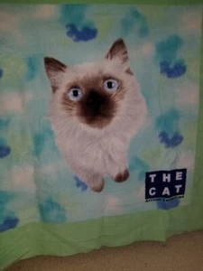 VINTAGE THE CAT SIAMESE ARTIST COLLECTION FLEECE FABRIC PILLOW 36" X 36" - Picture 1 of 3