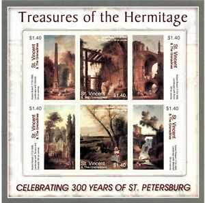 St. Vincent 2004 SC# 3413 Hermitage Museum, Art Painting - Sheet of 6 Stamps MNH