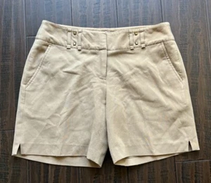 Cache Shorts Womens 0 Preppy Khaki Beige Comfort Dress Vintage Y2K 90s - Picture 1 of 7