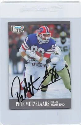 1991 Fleer Ultra #3 Pete Metzelaars Bills Signed Auto *K6793 - Image 1 of 2