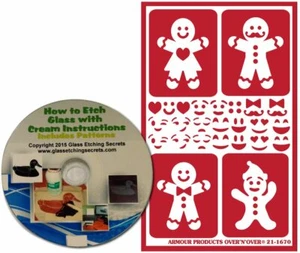 Gingerbread Man Stencils for Christmas, Use for Glass Etching or Painting, Reusa - Picture 1 of 4