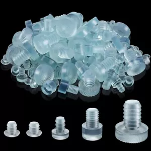 100x Parachoques de Mesa de Vidrio Goma Transparente con Vástago 5 Tamaño Almohadillas Antideslizantes C180 - Imagen 1 de 5