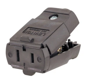 Leviton 00102-00P Connettore lama terra/diritta marrone 15 A 2 poli - Foto 1 di 1