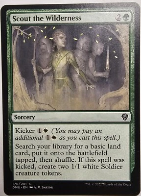MTG Magic The Gathering Card Scout the Wilderness Sorcery Green Dominaria United - Image 1 of 2