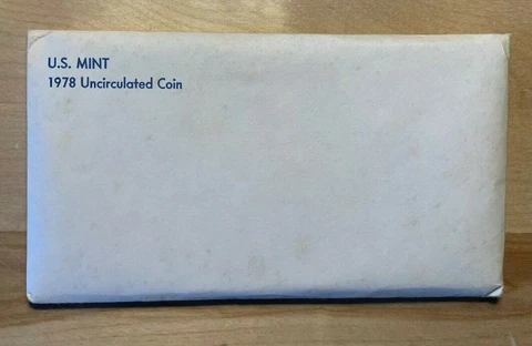 1978 US Mint Set Estate Sale Lot Envelopes US Coins Proof Sets Flat Packs Cover