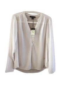 NWT size12 long sleeve blouse in Cream/Ivory by Primark chiffon look v neck - Picture 1 of 5