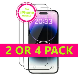 Tempered Glass Screen Protector for iPhone 15 14 13 12 11 XR X XS Pro Max Mini - Picture 1 of 10