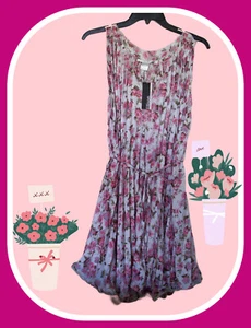 Vestido L ELLISON Años 60 Rosa Poliéster Cinturón Plisado Trapecio Swing Dobladillo Rizado - Imagen 1 de 11