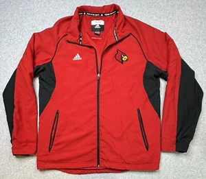 Chaqueta de fútbol para hombre Adidas Louisville Cardinals roja cremallera completa NCAA talla mediana - Imagen 1 de 9