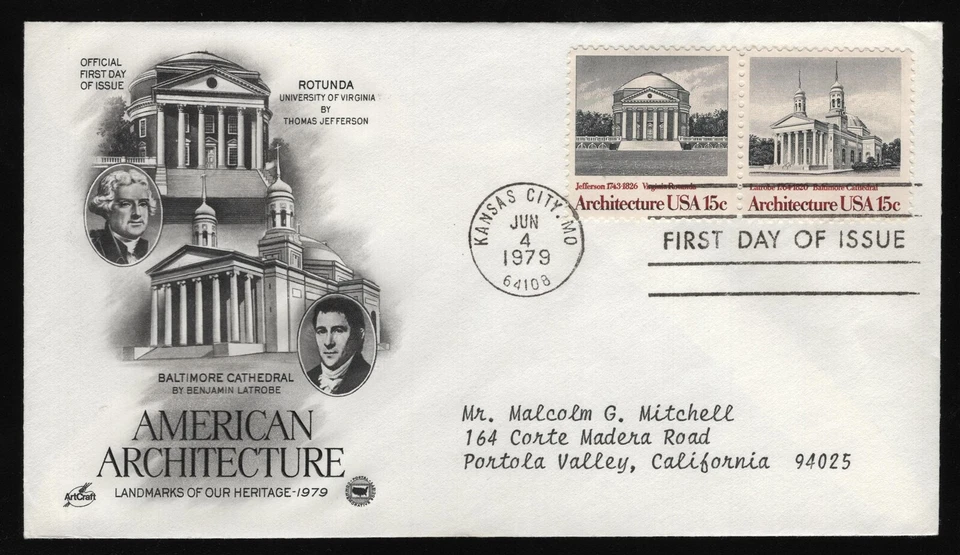 #1779-1780 15c American Architecture, Art Craft-PCS FDC **ANY 5=FREE SHIPPING - Image 1 of 1