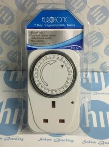 NEW EUROSONIC 6 PROGRAMMES 7 DAY PLUG IN MAINS ELECTRIC SOCKET ROTARY TIMER SALE - Picture 1 of 3