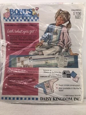1988 vintage Boni's Bunny Family Children’s Oversized Shirt Kit #5106 Vtg - Image 1 of 4