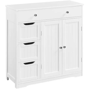 Free-Standing Floor Cabinet Bathroom Storage Organizer Cabinet Adjustable Shelf - Picture 1 of 14