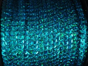 Stranded/String 6mm Cup Laser Sequins 5m Turquoise Embellishment - Picture 1 of 1