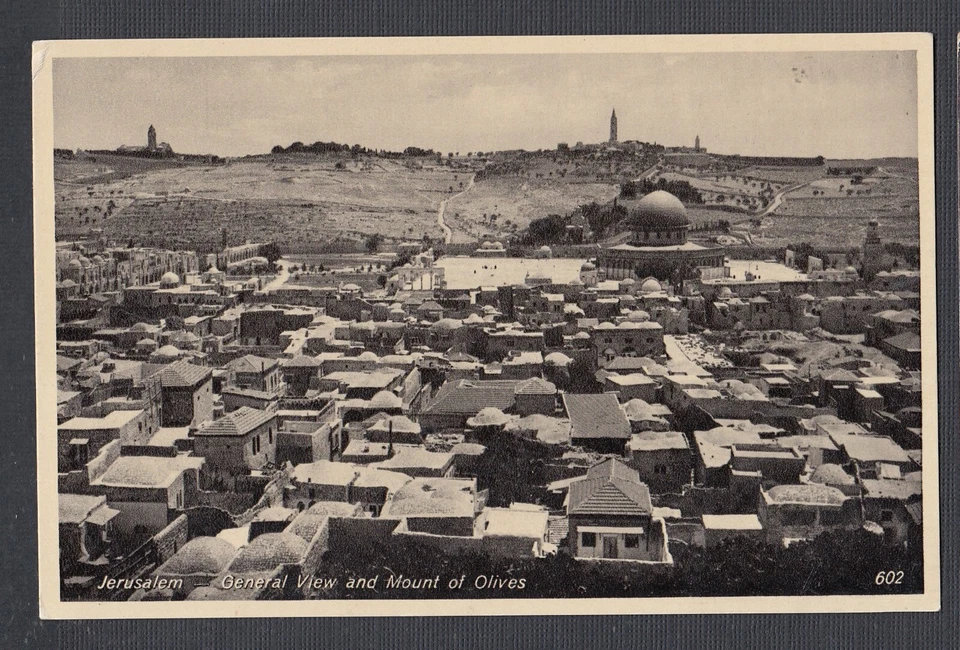 PALESTINA AÑOS 50 VISTA JERUSALÉN CON MONTE DE OLIVOS POSTAL SIN USAR Foto 1 de 1