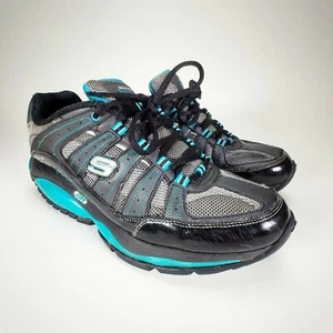 Skechers Shape Ups 8.5 SRT Kinetix Black Blue 12340 BKTQ 2010 Sneakers - Picture 1 of 8