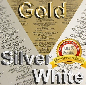 Mini etiquetas de dirección personalizadas doradas, plateadas o blancas x 260 etiquetas/pegatinas - Imagen 1 de 5