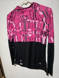 Adidas Running Women Climalite Pink Hoodie L/S Shirt AKTIVA AGAINST CANCER Small - Picture 1 of 6