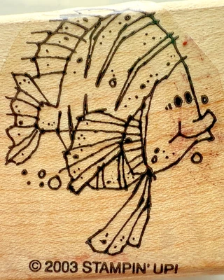 Stampin Up Stamp 1.25in FISH Single Stamps ONLY 1.5x1.5 Ocean Sea Cartoon Smiles - Image 1 of 3