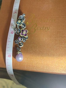 BARBARA BIXBY FLORAL EDELSTEIN VERSTÄRKER ANHÄNGER RHODOLITH AMETHYST PERLE Blume - Bild 1 von 5