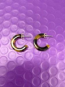 ⭐️Gorgeous Tortoise Shell Hoop Earrings - Picture 1 of 4