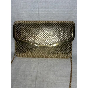 Vintage Gold Netz Abendtasche Clutch Handtasche Kette Riemen Party Abschlussball Elegant - Bild 1 von 7