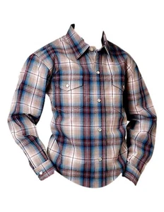 Roper Western Shirt Boys Long Sleeve Plaid XS Wine 03-030-0278-1032 WI - Picture 1 of 2