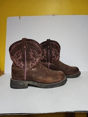 Botas vaqueras Justin Gypsy para mujer punta de acero WKL9980 Western marrón púrpura 11B Foto 1 de 4