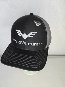WorldVentures Mütze Kappe Druckknopflasche schwarz grau Trucker Mesh Richardson 112 Herren - Bild 1 von 8