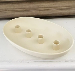 Anthropologie candle holder Lidatorp oval ceramic Matte Finish Minimalist - Picture 1 of 10