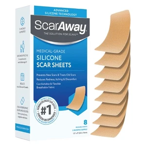 ScarAway Medical-Grade Clear Silicone Scar Sheets 8 Sheets - Picture 1 of 8
