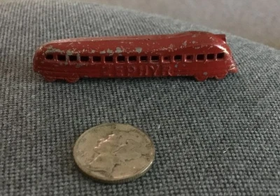 Vintage Cracker Jack Zephyr Passenger Train Car Tootsietoy Red 2 1/8” - Image 1 of 3