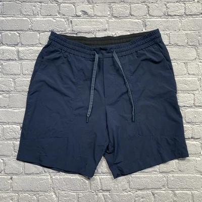 Pantalones Cortos Lululemon Bowline Para Hombres L Azul Marino Cordón 8" Senderismo Playa Lujo Golf Foto 1 de 4