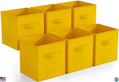 Sorbus 6-Pack Foldable Fabric Storage Cubes - 11" Dark Yellow Organizing Baskets - Image 1 of 4