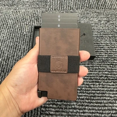 Ekster Leather Senate Card Wallet Slim in Classic Brown Smart Cash Cards - Image 1 of 4
